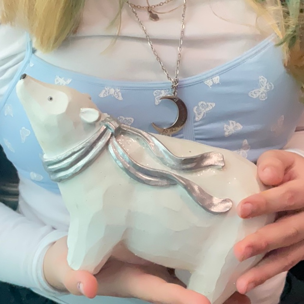 It’s a decoration of a bear for decor and etc.